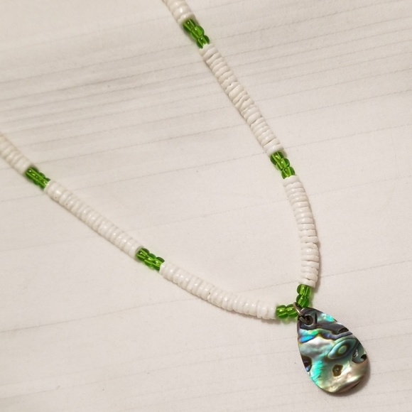 Jewelry | Puka Shell Abalone Teardrop Bead Necklace | Poshmark